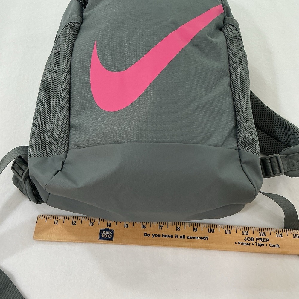 Nike Brasilia Backpack Gray Pink Swoosh 18" Travel School Sports Gym Athletic - Picture 5 of 16